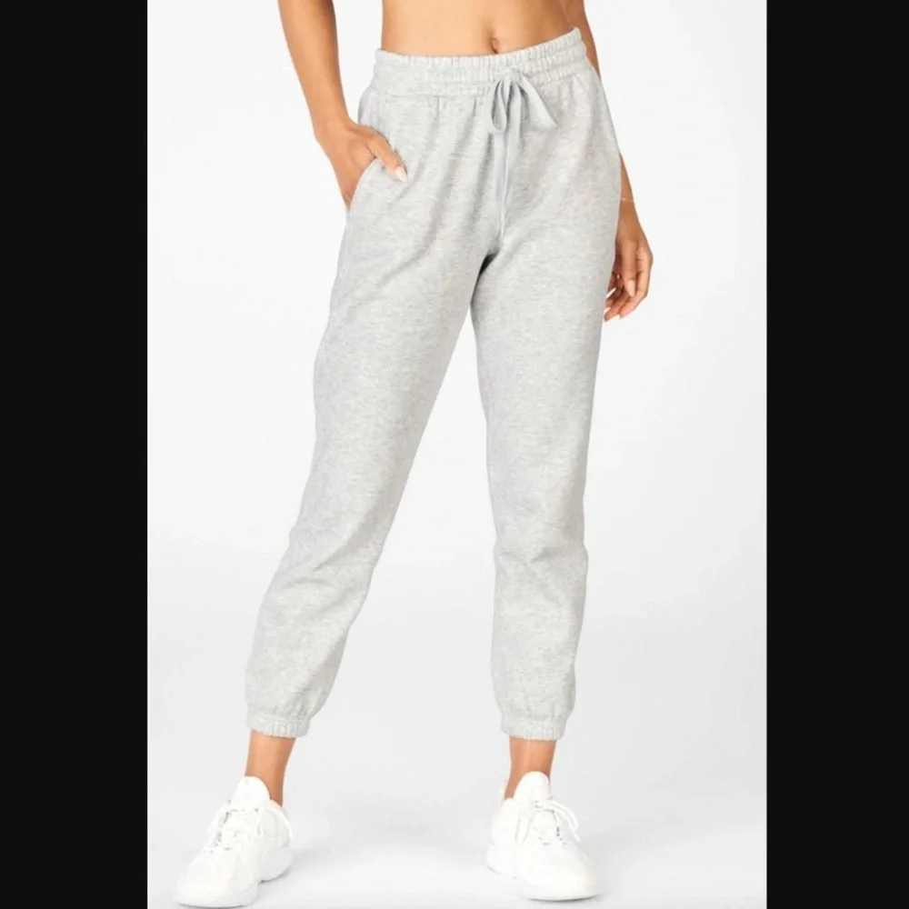 FABELTICS Light Grey‎ Heather Justin Sweatpant Cozy Fleece Jogger Pants Size 1X
